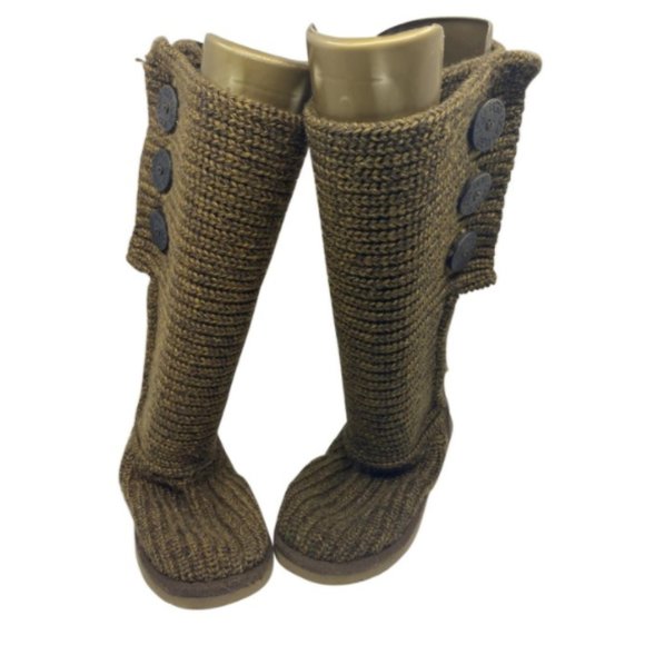 UGG Shoes - UGG Australia Golden Brown Knitted Boots Size 5